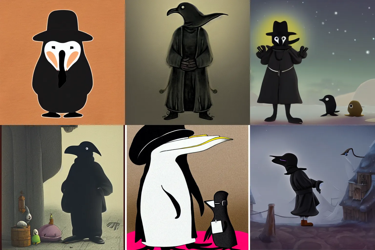 Prompt: plague doctor in pingu