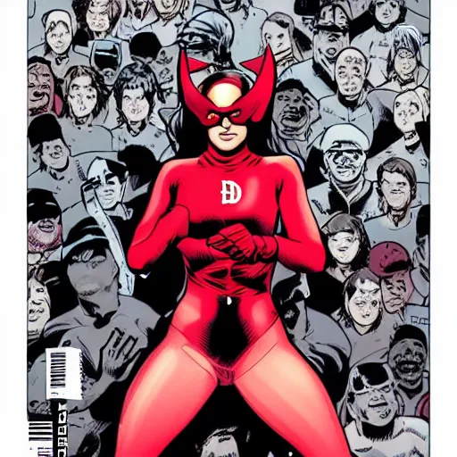 Image similar to female daredevil, comic book cover