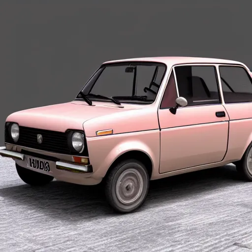 Image similar to Fiat 126p, high rendering, ultrarealistic, high detalied, artstation,8K