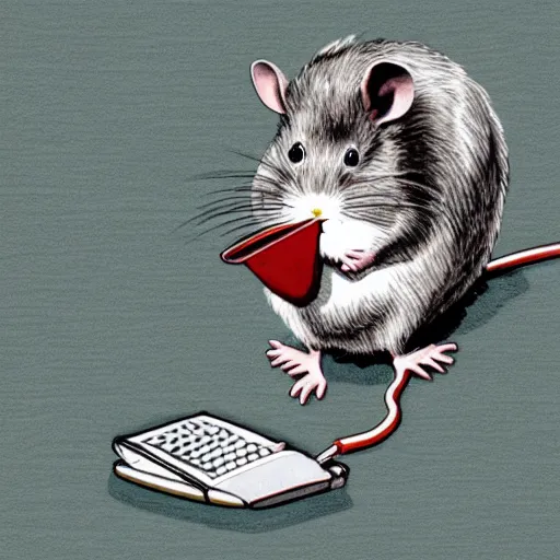 Image similar to evil genius rat eats the internet