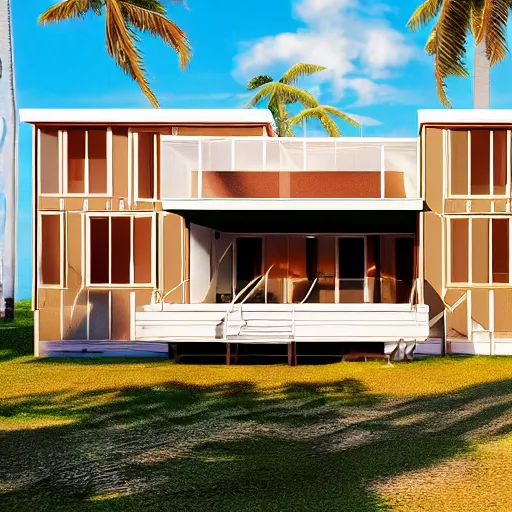 Image similar to Retro-wave house in beach