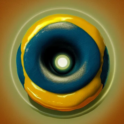 Prompt: The mighty donut, yellow aura, celestial, divine, Artstation