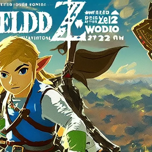 Image similar to promotional posted for zelda breath of the wild 2