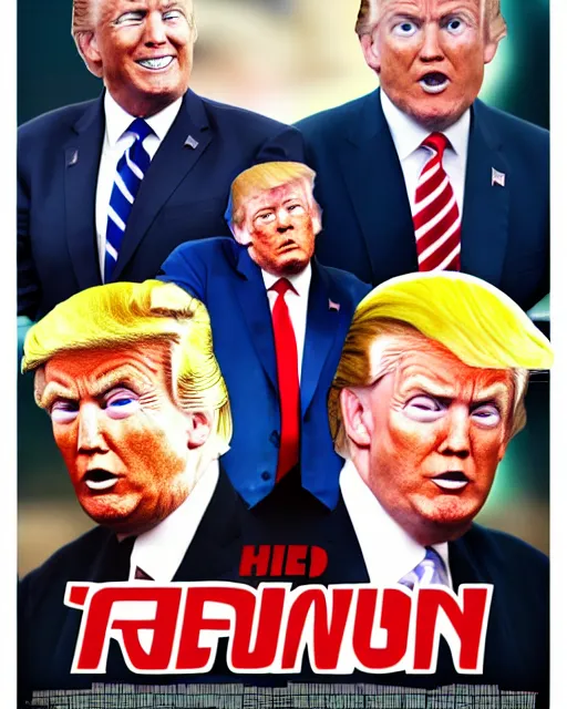 Image similar to super saiyan joe biden and super donald trump on a movie poster, realistic, hd, cinematic,