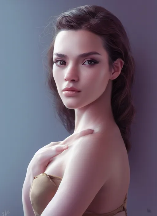 Image similar to photo of a gorgeous young woman in the style of stefan kostic, realistic, coy, sharp focus, 8 k high definition, insanely detailed, intricate, elegant, art by david cronenberg and stanley lau and artgerm