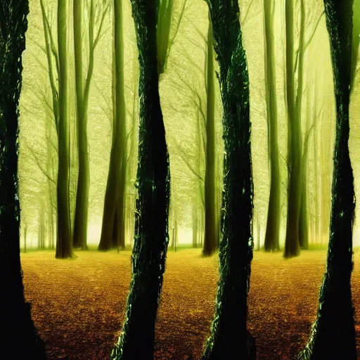 Image similar to Glitched-out forest trees