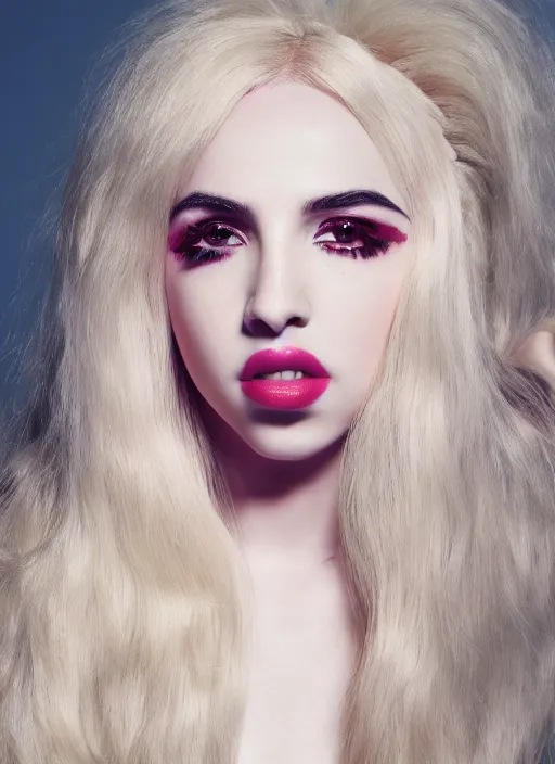 Image similar to ava max photoshoot by nick knight, vogue magazin, intricate, canon, highly realistic. high resolution. highly detailed. dramatic. 8 k. 4 k.