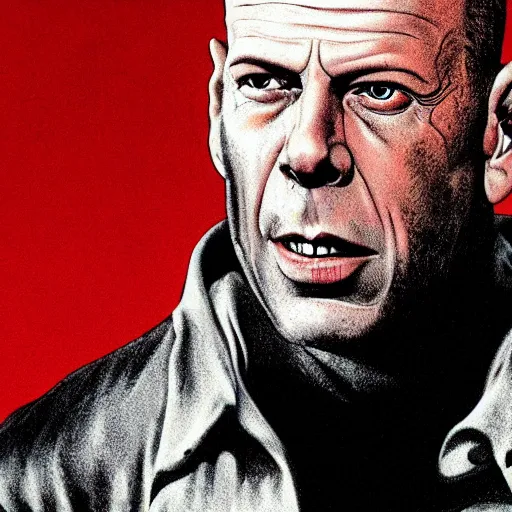 Prompt: Bruce Willis werewolf