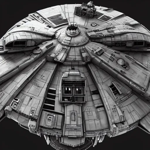 Prompt: Millennium Falcon, Artstation, Award Winning Masterpiece, Very Detailed, Digital Art