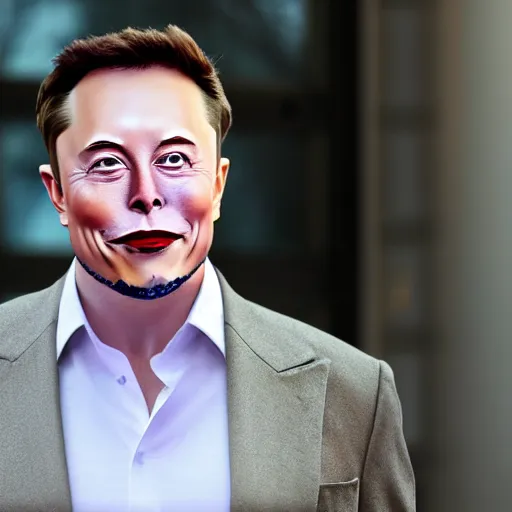 Image similar to halloween mask of elon musk