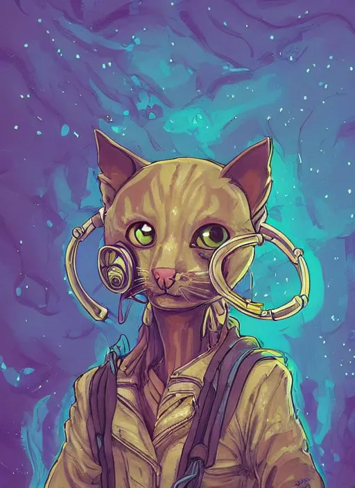 Prompt: cat seahorse fursona wearing headphones, autistic bisexual graphic designer and musician, attractive androgynous fluffy humanoid character design, aesthetic, sharp focus, weirdcore voidpunk digital art by artgerm, akihiko yoshida, louis wain, simon stalenhag, wlop, noah bradley, furaffinity, pinterest, artstation hd, trending on deviantart