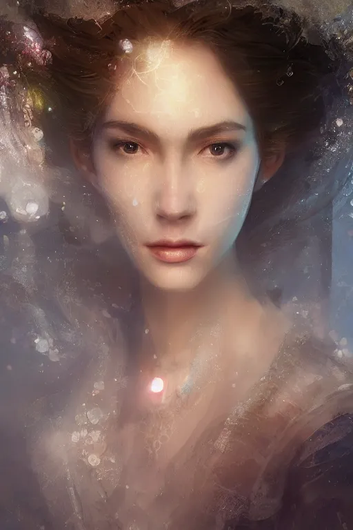 Image similar to Atlantis princess, gorgeous, close-up portrait, intricate, elegant, volumetric lighting, scenery, digital painting, highly detailed, artstation, sharp focus, illustration, concept art, ruan jia, steve mccurry