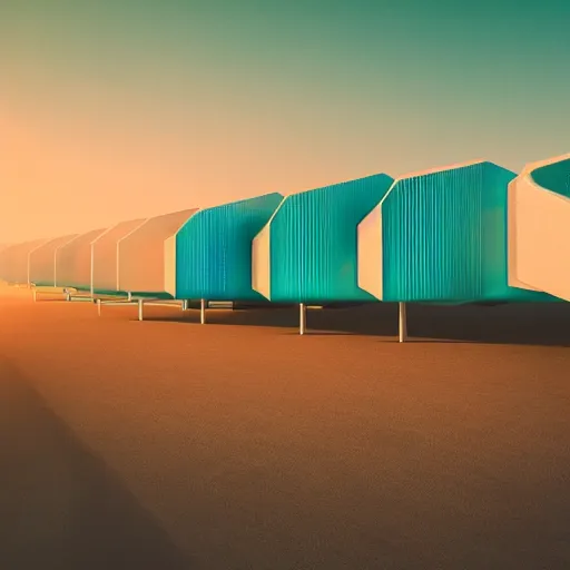 Image similar to futuristic houses in crazy locations, rack focus, establishing shot, monochromatic teal, sunset teal lighting, soft dramatic lighting, 4 k digital camera