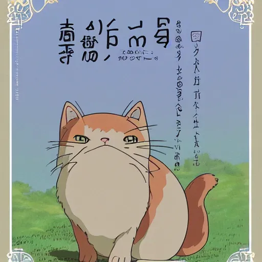 Image similar to a cute cat planning to take over the world, studio ghibli