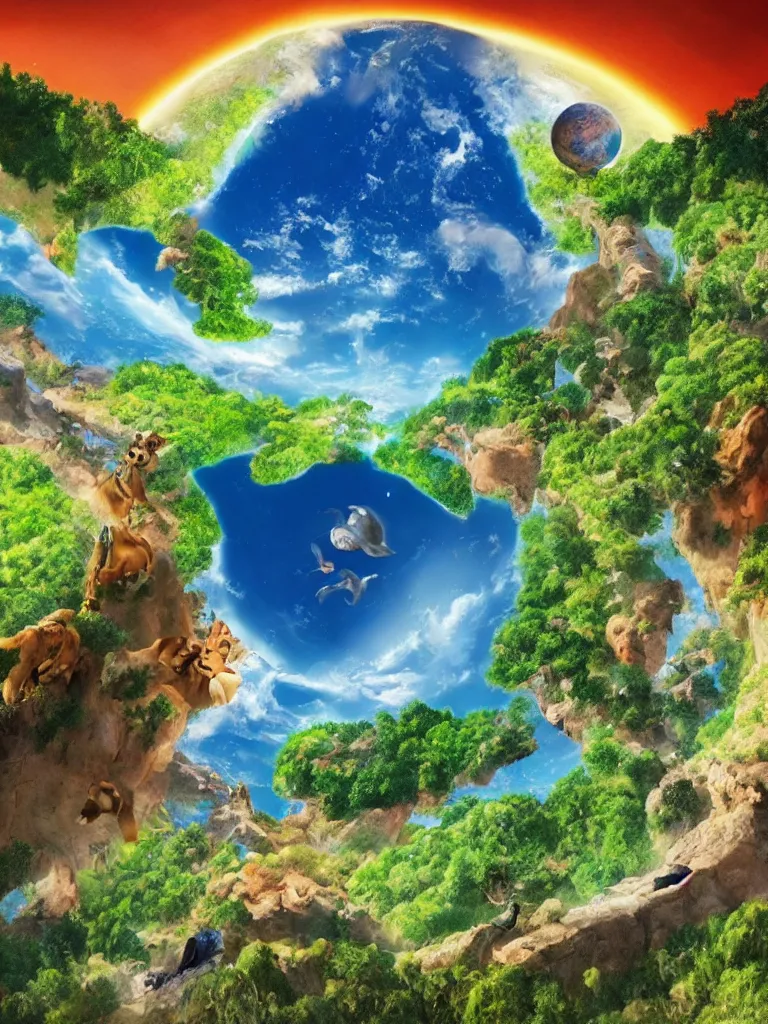 Image similar to love planet earth, by disney concept artists, blunt borders, rule of thirds, beautiful light