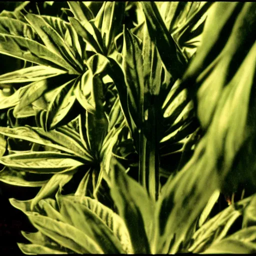 Prompt: a film noir about a killer plant, color film still