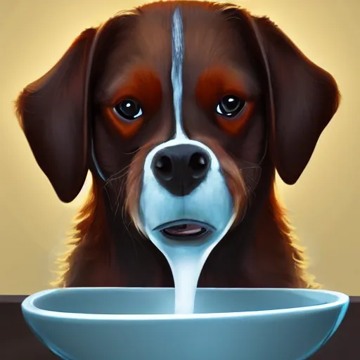 Image similar to a dog washing dishes, elegant, intricate, highly detailed, digital painting, artstation, concept art, sharp focus, illustration, 8 k