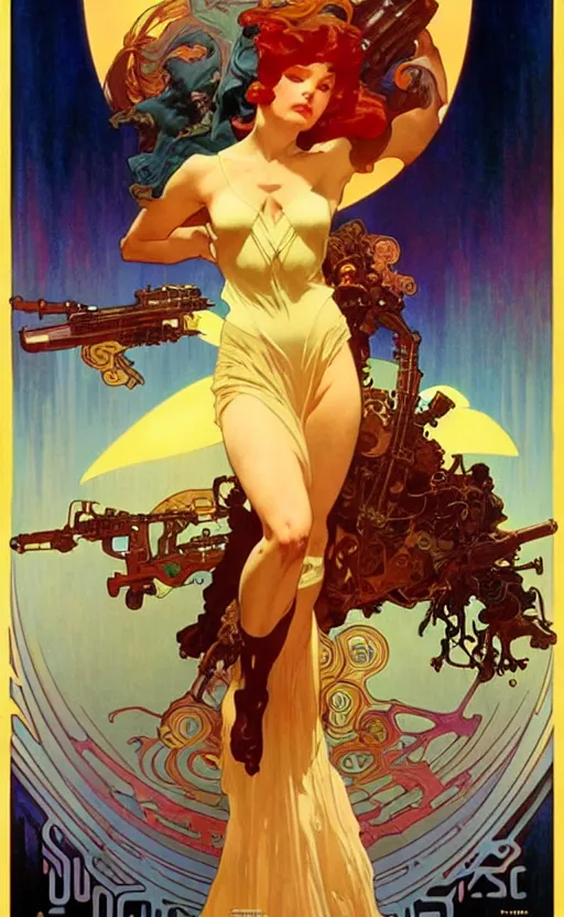 Image similar to exquisite imaginative scifi poster art, movie art, by lucusfilm, weta studio, alphonso mucha, james jean, frank frazetta, 8 k, denoised, sharp, crisp, high quality, cinematic