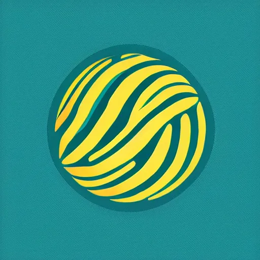 Prompt: a ball with waves emitting horisontaly logo, 2 d