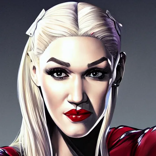 Prompt: Gwen Stefani, highly detailed, portait, character art by Fiona Staples.