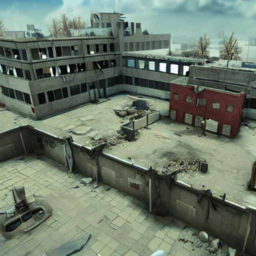 Image similar to destroyed hospital unreal engine game detailed