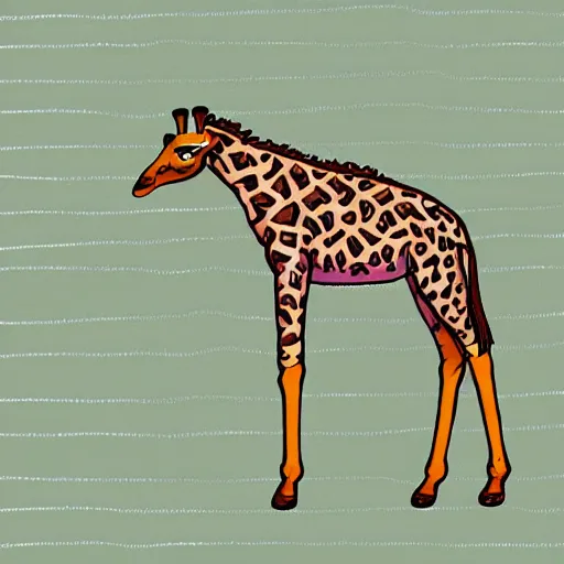 Image similar to an illustration of a giraffe using rollers