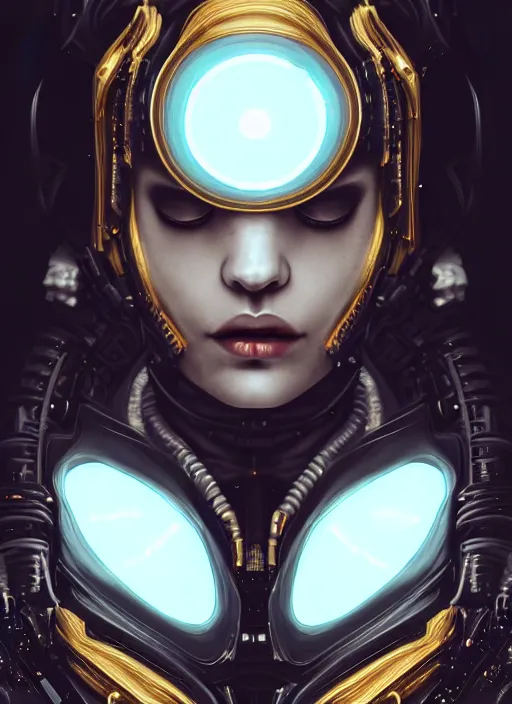 Image similar to soft lustrous hard tech ebony ivory biotech raver gutter punk cyborg bioweapon, golden ratio, details, sci - fi, dark fantasy, cyberpunk, intricate, decadent, ornate, highly detailed, digital painting, octane render, 8 k, artstation, concept art, smooth, sharp focus, illustration, art by artgerm, loish, wlop