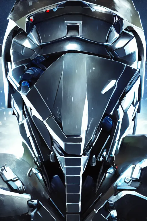 Image similar to cyber cyborg ninja mask helmet metal gear solid artic suit swat commando, global illumination ray tracing hdr fanart arstation by sung choi and eric pfeiffer and gabriel garza and casper konefal, a spectacular view cinematic rays of sunlight comic book illustration, by john kirby