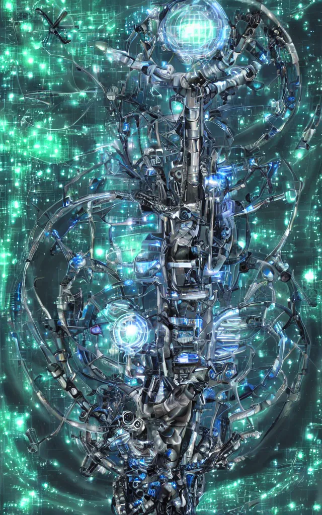 Image similar to futurist cybernetic yggdrasil, future perfect, award winning digital art