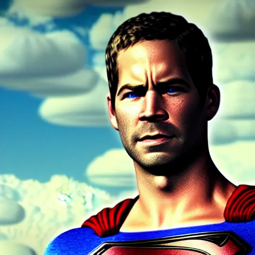 Prompt: if Paul Walker was Superman epic, cool, photo realistic, 4k, high detail