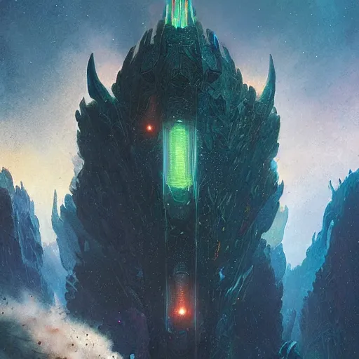 Image similar to matte digital artwork of the galactic beast, iridescent scales, by greg rutkowski and tim white
