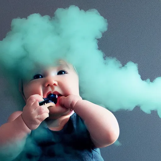 Prompt: baby vaping