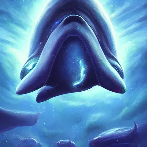 Image similar to space magical whale having multiple eyes, eyes!, eyes!, eyes!, eyes!, eyes!, eyes, galaxy whale, epic fantasy style art, galaxy theme, by Greg Rutkowski, hearthstone style art, eye art