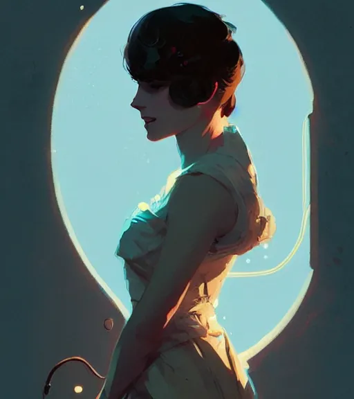 Image similar to portrait of dorian in love with a beautiful anna by atey ghailan, by greg rutkowski, by greg tocchini, by james gilleard, by joe fenton, by kaethe butcher, dynamic lighting, gradient light blue, brown, blonde cream and white color scheme, grunge aesthetic