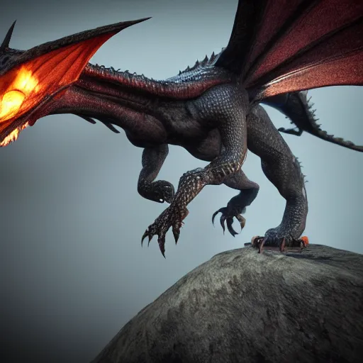 Image similar to a 3 d render of a dragon, unreal engine, realistic,