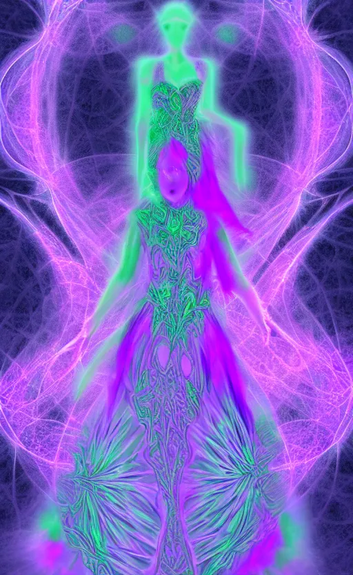 Image similar to Gothic princess in dragon armor made of Fractal flame,