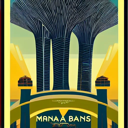 Prompt: art deco tourism poster of marina bay sands