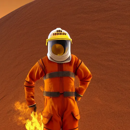 Image similar to fireman on arrakis, firemen in stillsuits, arrakis, dune, desert planet, fremen firemen, ultra detailed, 4 k, 8 k, stillsuits