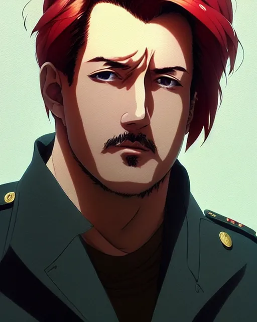 Image similar to portrait Anime guy as Lukashenko. fine-face, pretty face, realistic shaded Perfect face, fine details. Anime. realistic shaded lighting by Ilya Kuvshinov katsuhiro otomo ghost-in-the-shell, magali villeneuve, artgerm, rutkowski, WLOP Jeremy Lipkin and Giuseppe Dangelico Pino and Michael Garmash and Rob Rey in official suit