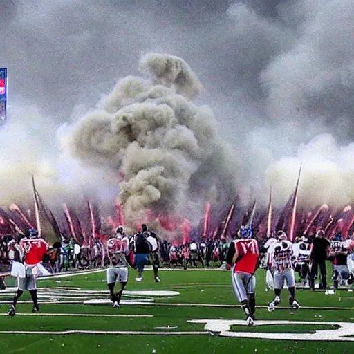 Prompt: Sam darnold blowing up a city