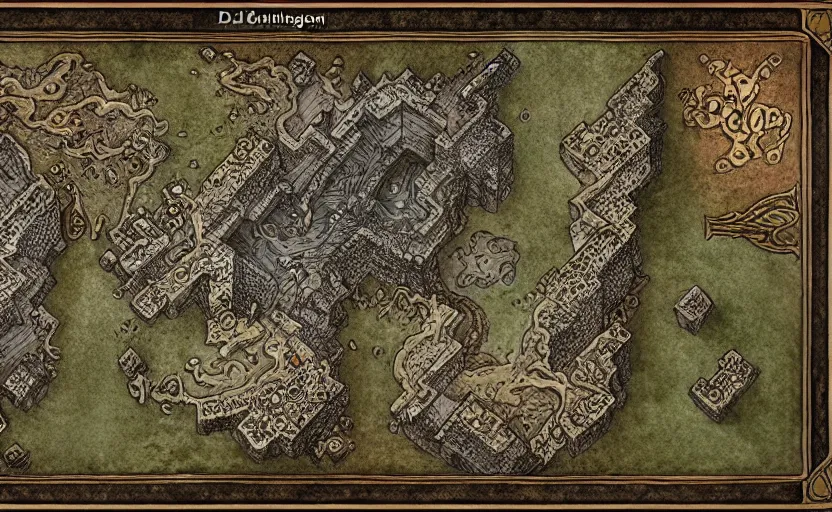 Image similar to Intricate dungeon map for d&d, digital paint, wizards of the coast