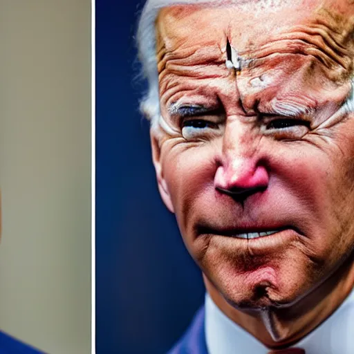 Image similar to joe biden with the make - up of a sad clown.