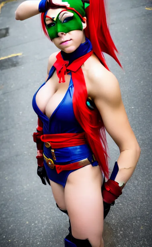 Image similar to cosplaying as cammy from street fighter, professional photo, trending on deviantart