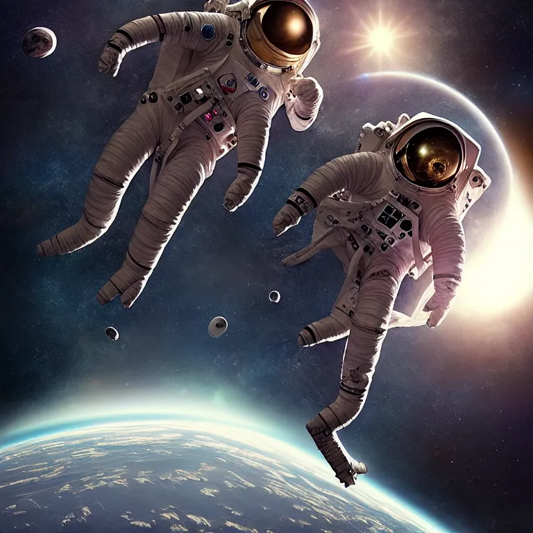 Image similar to epic professional digital art of terrified astronaut in spacesuit plummeting out of space, painted,, horror, leesha hannigan, wayne haag, reyna rochin, ignacio fernandez rios, mark ryden, iris van herpen, best on artstation, best on cgsociety, epic, stunning, gorgeous, much wow, cinematic, masterpiece