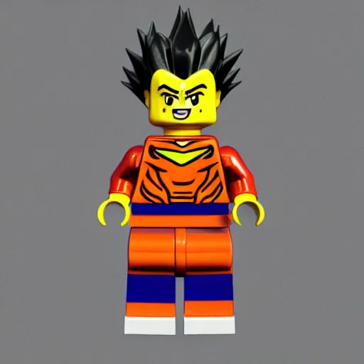 Prompt: a 3 d render of a vegeta lego, 4 k