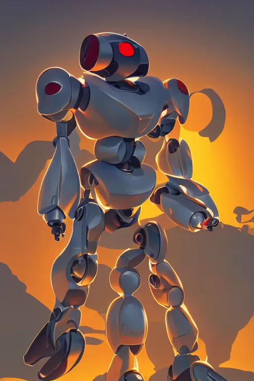 Image similar to metabots medabots medarotto medarot robot minimalist comics, behance hd by jesper ejsing, by rhads, makoto shinkai and lois van baarle, ilya kuvshinov, rossdraws global illumination ray tracing hdr radiating a glowing aura