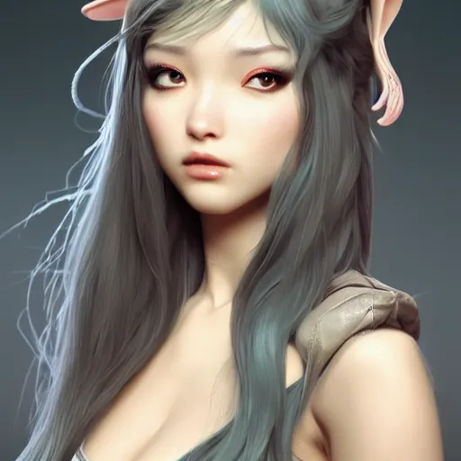 Image similar to sage ( valorant ), wearing a bunny suit, cg animation, riot entertainment, arcane, long ponytail black hair, realistic, character select portrait, ultrafine hyperrealistic detailed face illustration by kim jung gi, by artgerm, greg rutkowski, alphonse mucha, 3 d, pixiv, full body