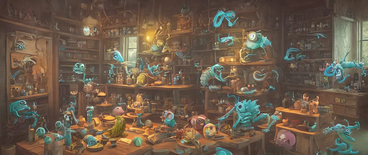 Image similar to an aaahh!!! Real monsters apothecary by James Gurney and beeple | unreal engine