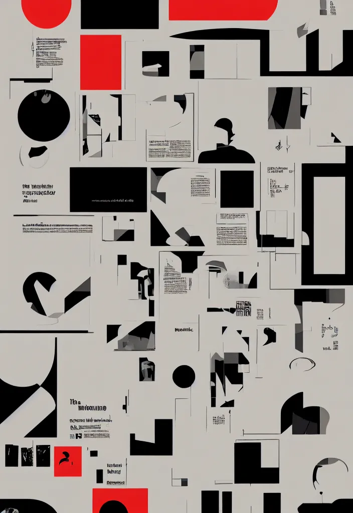 Prompt: a poster in the style of minimalism and polish poster school for'the curator'- a story about the artificial intelligence in the world of polish design history