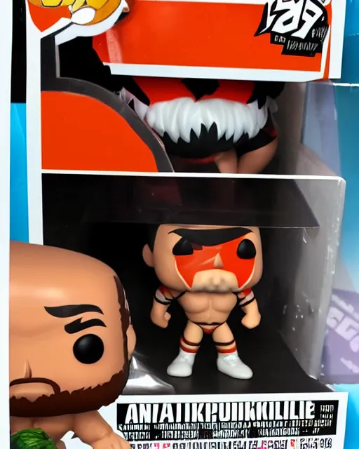 Image similar to A wrestler Funko Pop. Photographic, photography